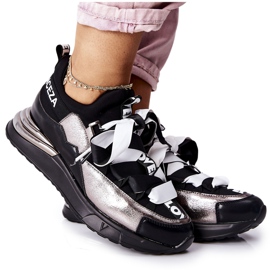Vinceza Zapatillas Deportivas Deportivas Negras y Plateadas Dexla negro