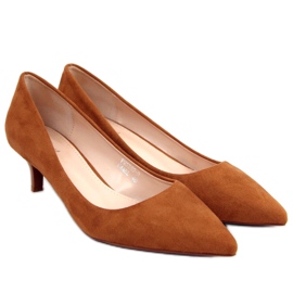 Zapatos de salón con tacón bajo Ann Camel marrón