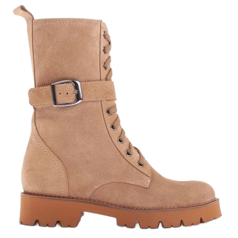 Marco Shoes Botas con cordones y suela ligera 2118B beige