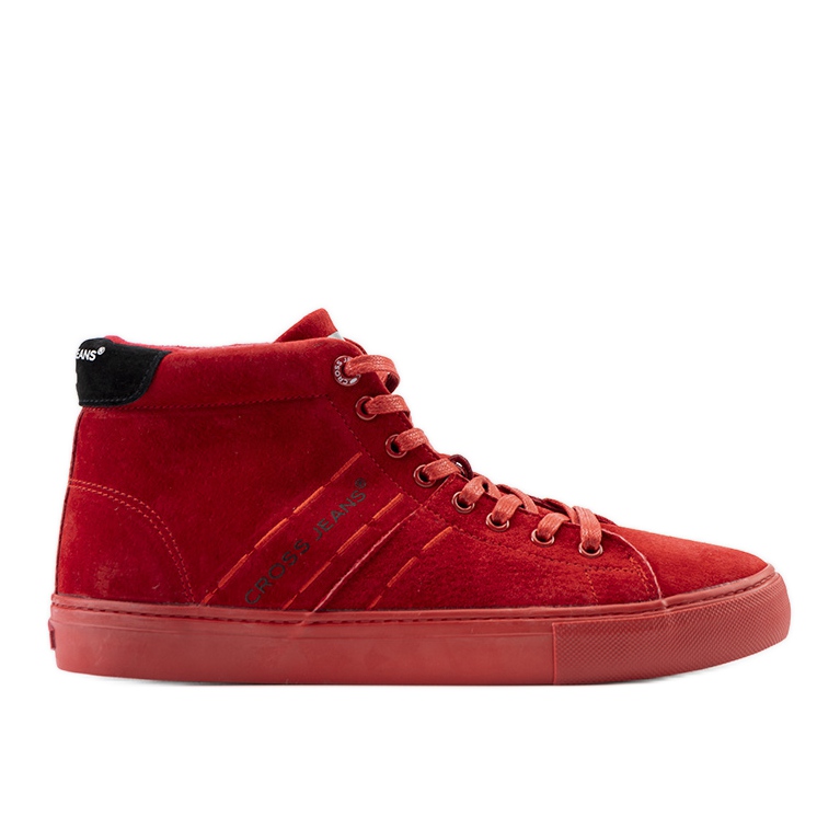 Zapatillas de hombre rojas Cross Jeans Raya hasta el tobillo rojo