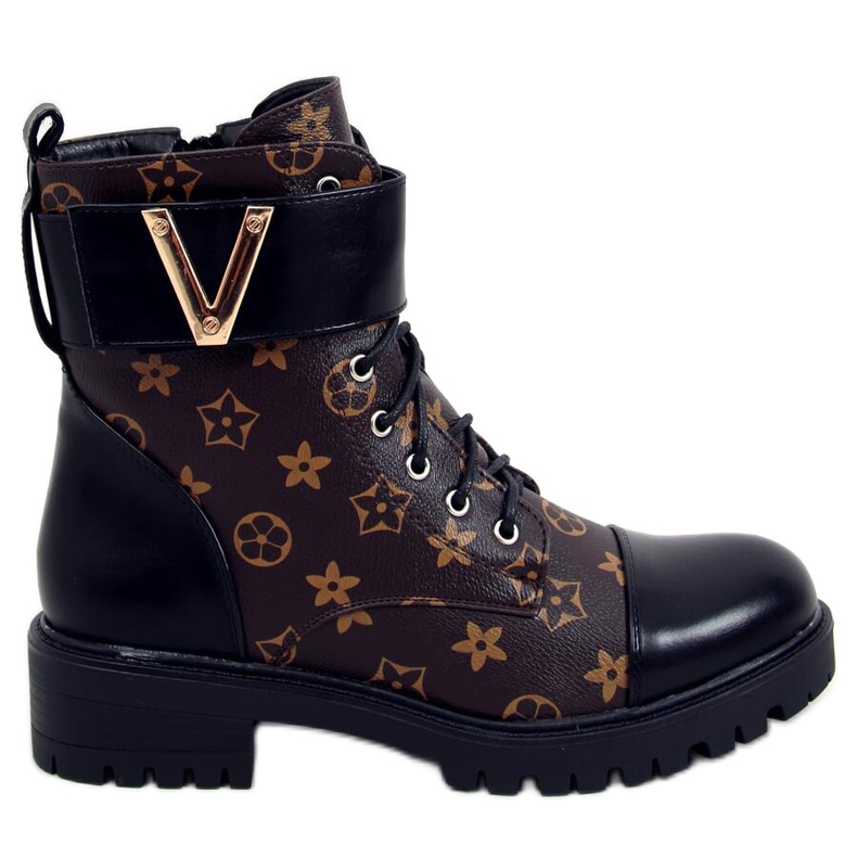 Botas militares Karla Black marrón negro