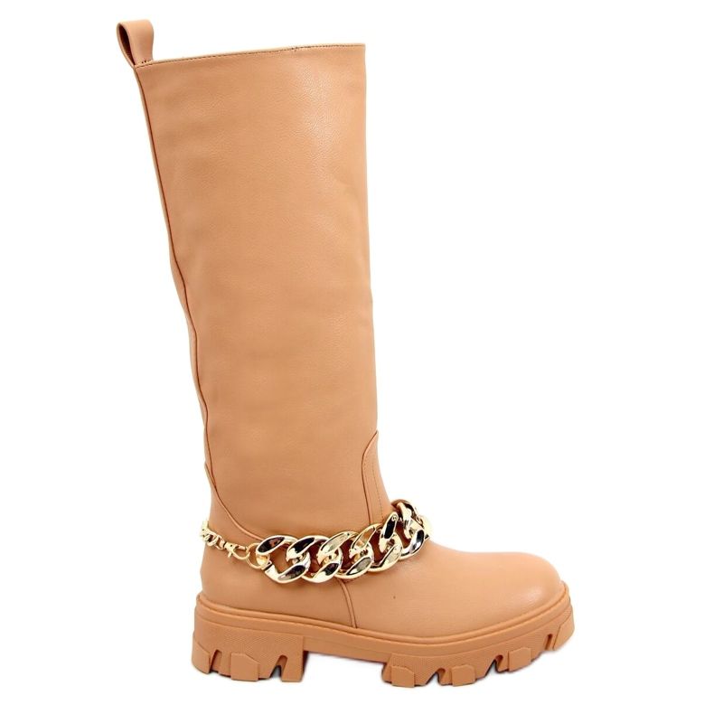 Botas July Camel con cadena marrón Botas July Camel con cadena marrón