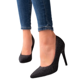 TRENDI Tacones altos negros con cristales