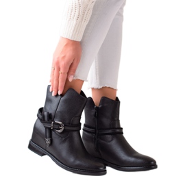 TRENDI Botas de cuña con estilo negro