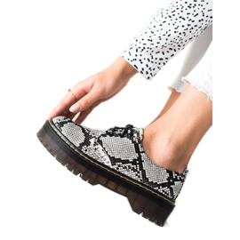 Sweet Shoes Zapatos en la plataforma con estampado de serpiente blanco negro
