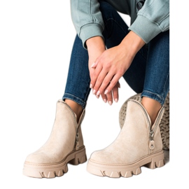 Sweet Shoes Botines de ante con cremallera beige