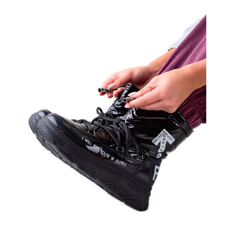 Botas de nieve VINCEZA relucientes negro Botas de nieve VINCEZA relucientes negro