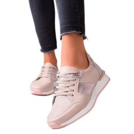 Zapatillas VINCEZA de piel en polvo rosa