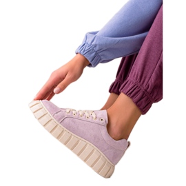 Sweet Shoes Zapatillas de gamuza en la plataforma púrpura