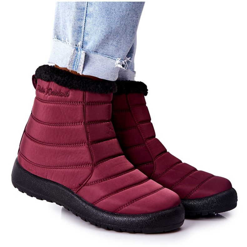 PE1 Botas de nieve con aislamiento de mujer Burgundy Mezyss rojo