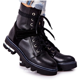 Botas de trabajo de cuero negro Maciejka 05219-01