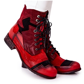 Botas cálidas de piel para mujer Maciejka Red 04625-08 rojo