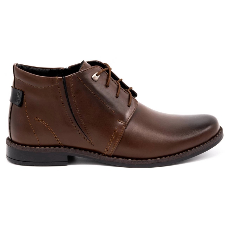 Olivier Botas de piel de invierno para hombre 336LU marrón