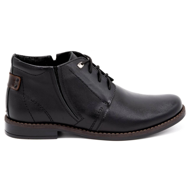Olivier Botas de invierno para hombre, piel 336LU, negro