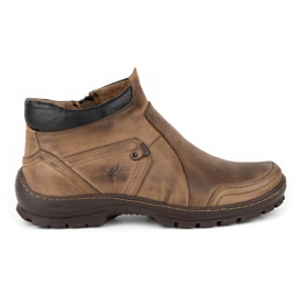 Olivier Botas de piel de invierno para hombre 352MP marrón