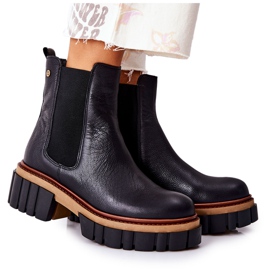 Botas de trabajo de cuero negro Maciejka 05312-01