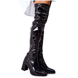PS1 Botas de látex Black Macey negro