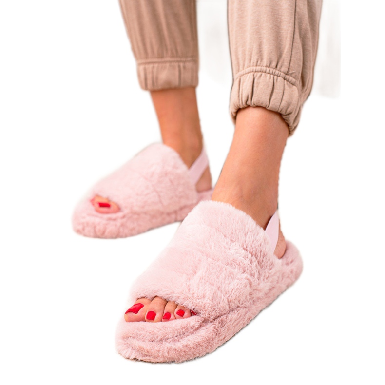TRENDI Pantuflas rosas en una goma de borrar rosado