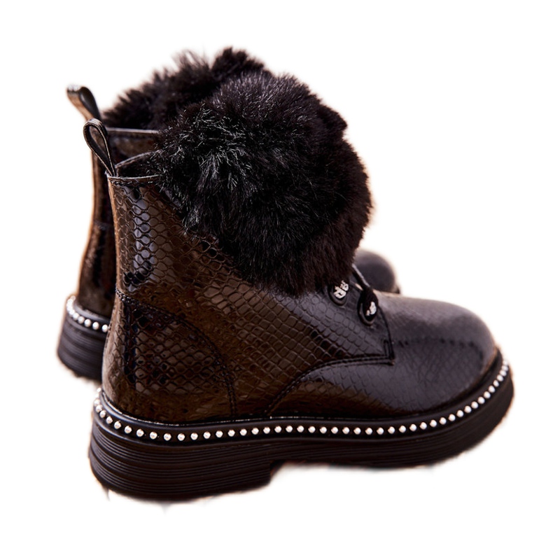 PA1 Botas de Abrigo Infantil con Piel Negra Rosea negro