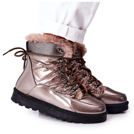POTOCKI Botas de nieve altas con aislamiento de piel Golden Sneezy dorado