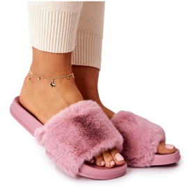 PH1 Pantuflas de goma perfiladas con pelo Rosa oscuro Emmie rosado
