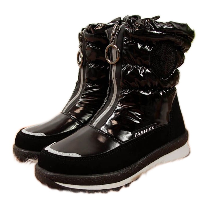 Botas de nieve impermeables Jr EVE323A negro blanco