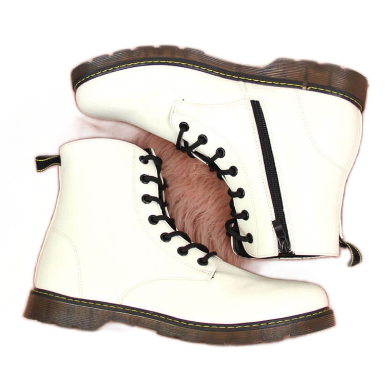 Botas insuladas lacadas Miss E Jr EVE251B blanco