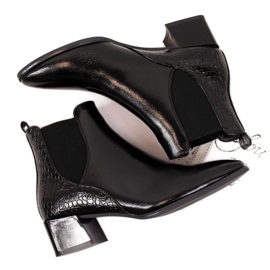 Botines Chelsea lacados Sergio Leone W SK340A negro