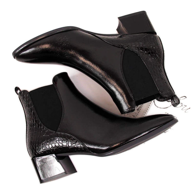 Botines Chelsea lacados Sergio Leone W SK340A negro