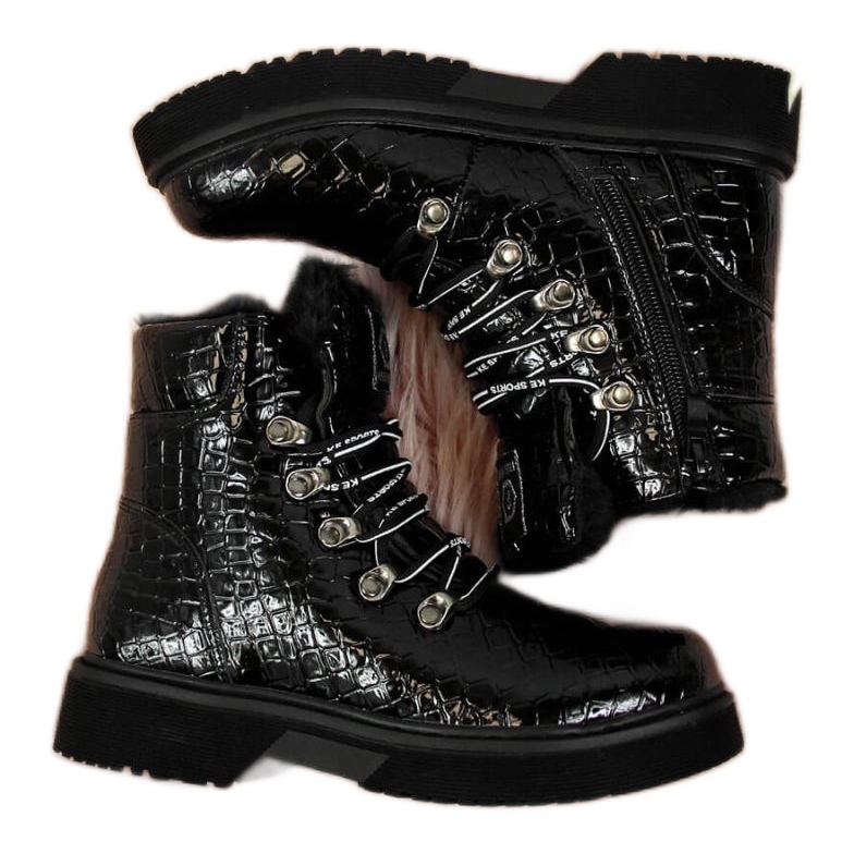 Bota charol Jr EVE320A negro