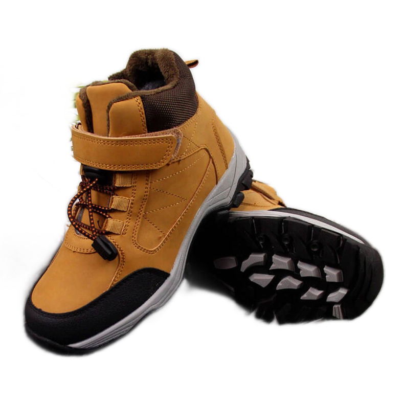 Zapatos de trekking aislados Jr EVE321B camel blanco marrón