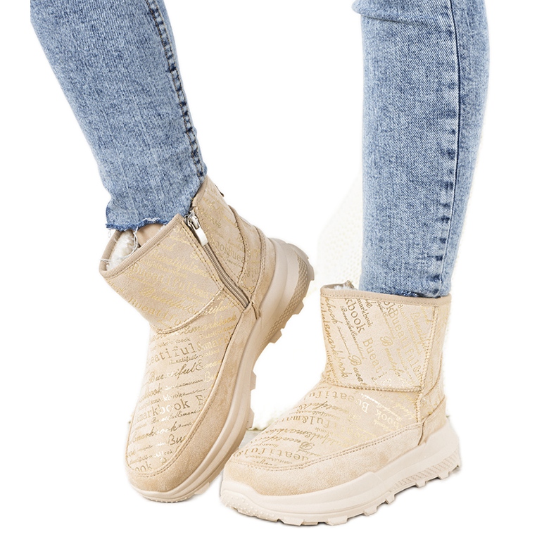 Botas de nieve beige Crescent para mujer