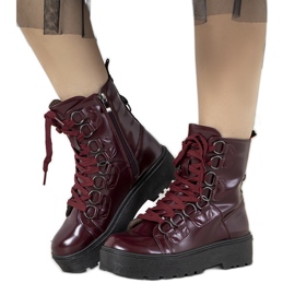 Botas granate con suela alta Orane rojo Botas granate con suela alta Orane rojo