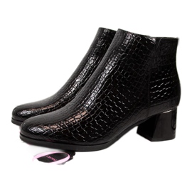 Botas de tacón con piel de serpiente Potocki W WOL30A negro