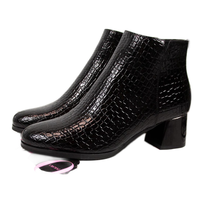 Botas de tacón con piel de serpiente Potocki W WOL30A negro