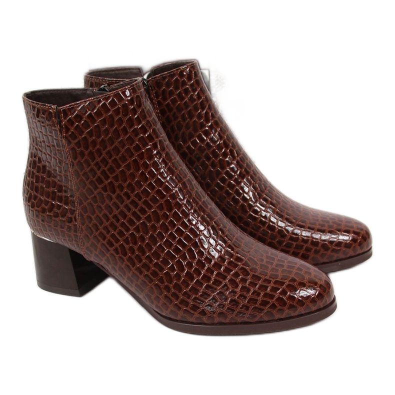 Botas de tacón con piel de serpiente Potocki W WOL30B marrón Botas de tacón con piel de serpiente Potocki W WOL30B marrón