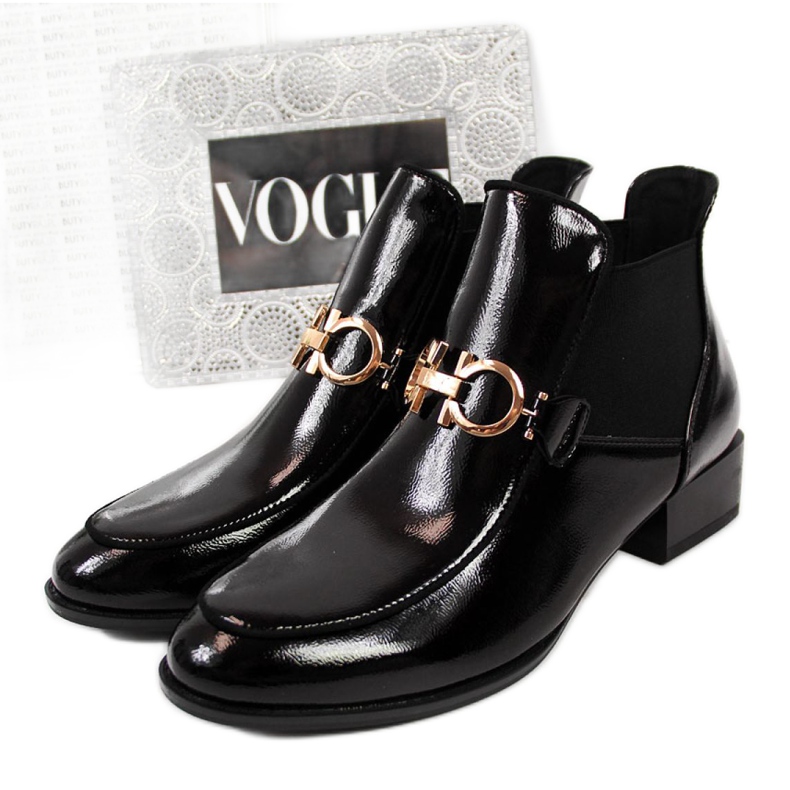 Botines Chelsea lacados Potocki W WOL34 negro