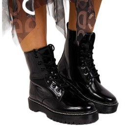 Botas lacadas cálidas Vinceza W JAN55A negro