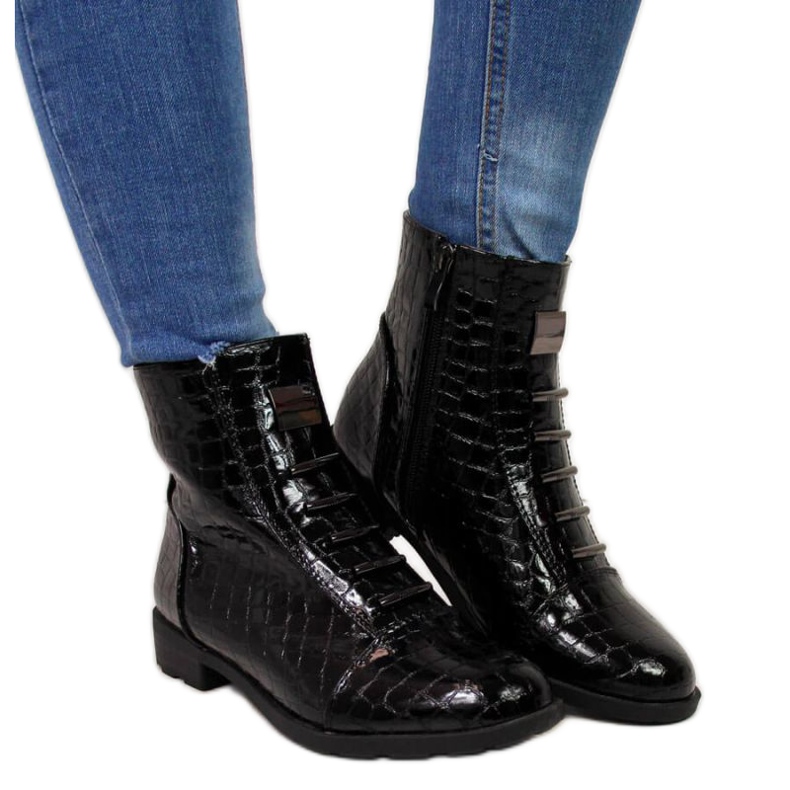 Botas con decoración de piel de serpiente Filippo W PAW288A negro blanco Botas con decoración de piel de serpiente Filippo W PAW288A negro blanco