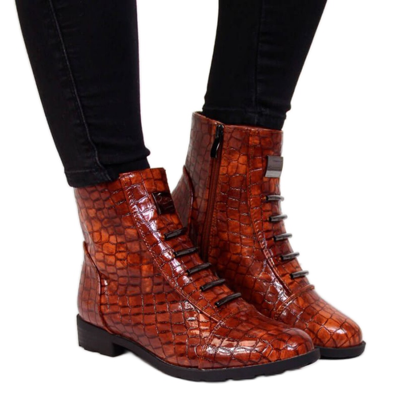 Botas con decoración de piel de serpiente Filippo W PAW288B marrón