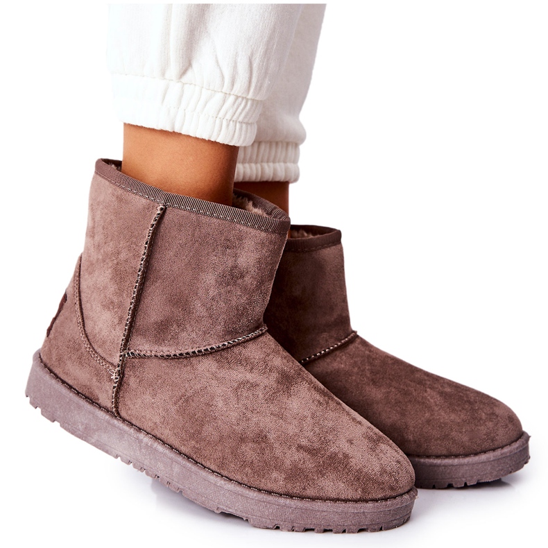 Botas de nieve cálidas de piel marrón Vicandi