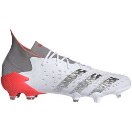 Botas de fútbol adidas Predator Freak.1 Fg M FY6255 blanco, blanco, gris/plata blanco