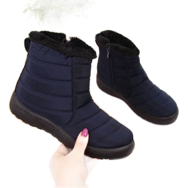 Botas de nieve impermeables con cremallera News W EVE181B azul marino