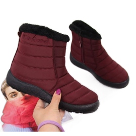 Botas de nieve impermeables con cremallera News W EVE181C burdeos rojo