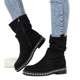 Botas negras decoradas con circonita Voleta negro Botas negras decoradas con circonita Voleta negro