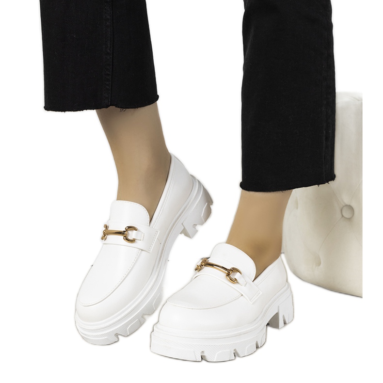 Mocasines blancos en suela alta Anouk
