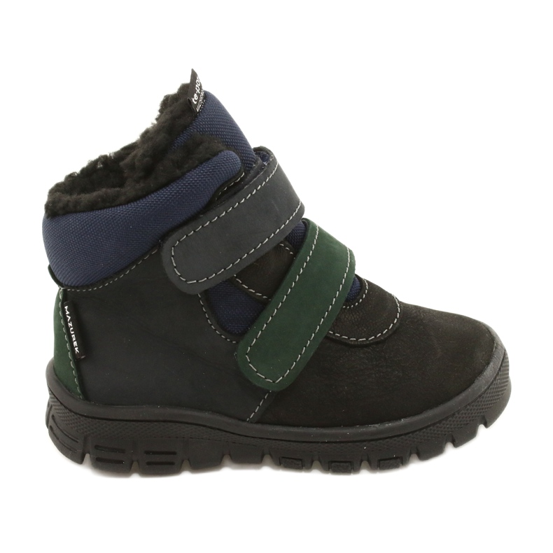 Botas de niños con una membrana impermeable Mazurek 1360 Black and Navy Blue negro