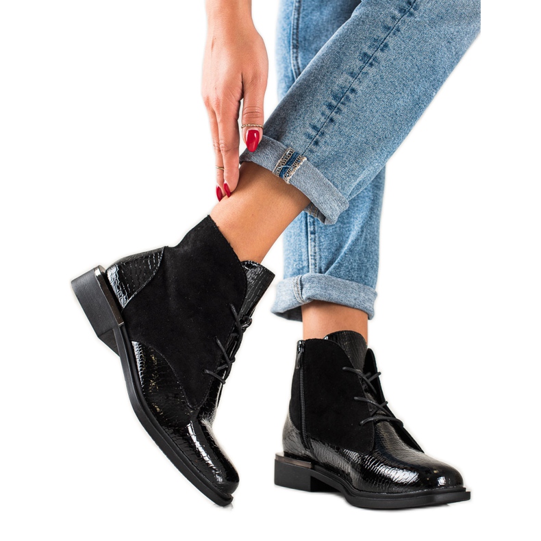 Botas negras de Sergio Leone negro Botas negras de Sergio Leone negro