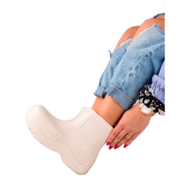 TRENDI Botas de agua en la plataforma de moda blanco TRENDI Botas de agua en la plataforma de moda blanco