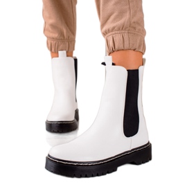 S. BARSKI Botines Chelsea altos en la plataforma S.BARSKI blanco S. BARSKI Botines Chelsea altos en la plataforma S.BARSKI blanco